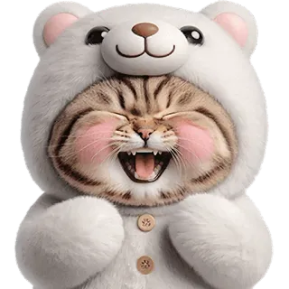 😂 899f40a8 gatto, carino, animale, adesivo, divertente, costume orso telegram sticker