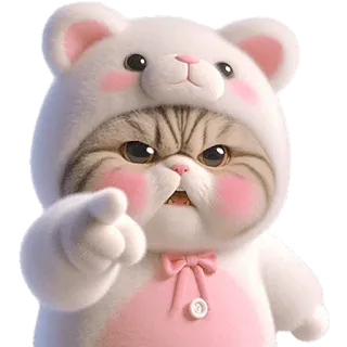 🫵 e0300242 gatto, carino, animale, peloso, kawaii, cartone animato telegram sticker