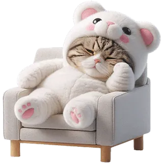 😐 eb79ff16 gatto, carino, orso, animale, animale domestico, accogliente, rilassante telegram sticker