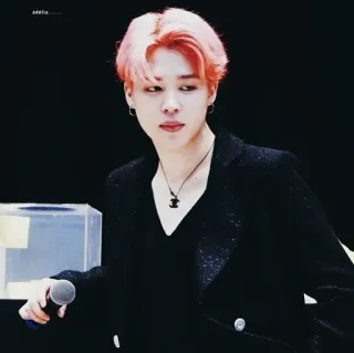 🕊 1d635c03 Jimin jimin, bts, 韩流, 偶像, 歌手, 表演者, 男, 粉色头发 telegram sticker