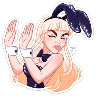 😝 7d8870a1 thỏ, bunny girl, phụ nữ, thè lưỡi, playboy, cô gái, dễ thương, vui vẻ telegram sticker
