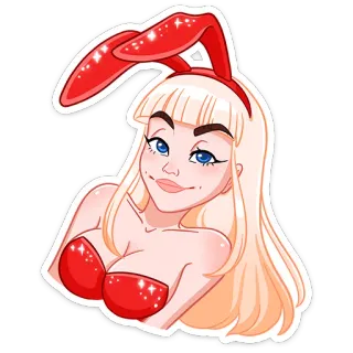 😺 3818cba5 女性, バニー, 女の子, 漫画, ブロンド, セクシー, イースター telegram sticker
