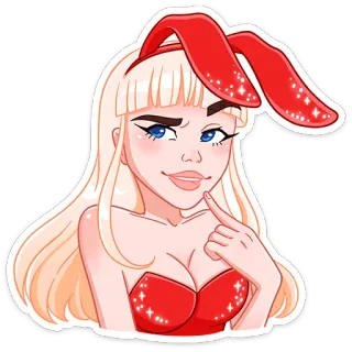 🤔 3f57ce2c 女性, うさぎ, 女の子, ブロンド, プレイボーイ, キャラクター, 漫画, 女性的 telegram sticker