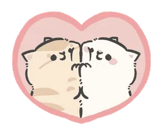 ⭐ b65a4b28 mèo, trái tim, tình yêu, dễ thương, hôn, động vật telegram sticker