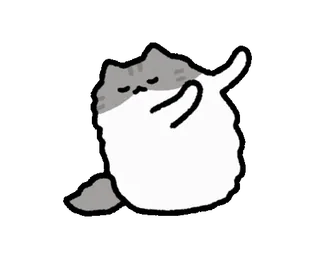 👎 4d7c87c0 cat, dab, cute, meme, animal, sticker, cartoon, gray cat telegram sticker