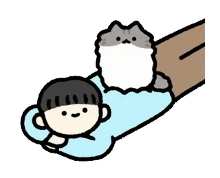 🛌 84248a94 cartoon, cat, pet, animal, cute, happy, illustration telegram sticker