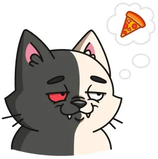 🤤 10bf79aa kucing, pizza, bermimpi, makanan, kartun telegram sticker