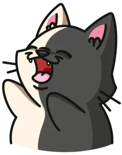 😄 604a40c0 kucing, binatang, menguap, hewan peliharaan, kartun telegram sticker