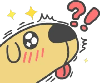 🤩 696604c3 狗, 贴纸, 卡通, 问题, 感叹号 whatsapp sticker