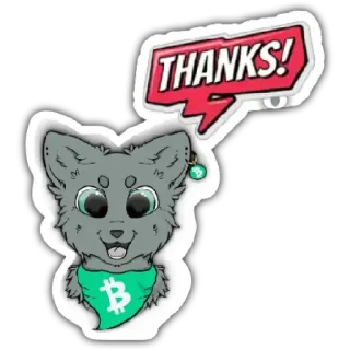 🐱 0cb67d74 THANKS! 谢谢, 猫, 比特币, 动物, 可爱, 贴纸 telegram sticker