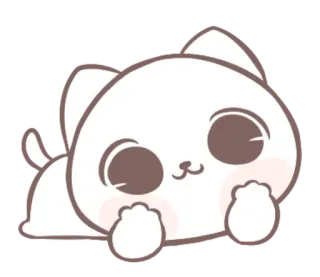 🙂 0ffbdd6e gatto, animale, carino, kawaii, animale domestico, gattino, cartone animato telegram sticker