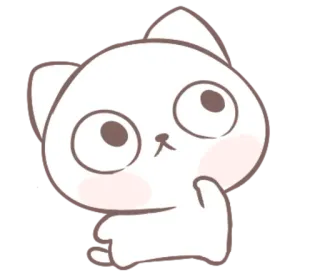 🧐 5aa41a24 gatto, carino, animale, adesivo, gatto bianco, gatto cartone animato telegram sticker