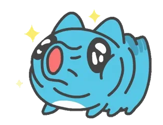 🤩 1959b4ba 可爱, 卡通, 闪亮, 蓝色, 眼睛 whatsapp sticker