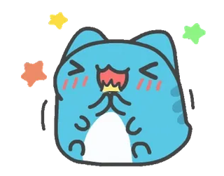 ☺️ 2e7b4cf6 猫, 可爱, 卡哇伊, 快乐, 迷人, 兴奋, 动物, 卡通 whatsapp sticker