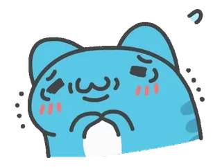 ☺️ b3de77d7 猫, 可爱, 卡通, 萌, 蓝色 whatsapp sticker