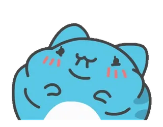 😗 f044886a 猫, 可爱, 动物, 卡哇伊, 卡通, 蓝色, 快乐 whatsapp sticker