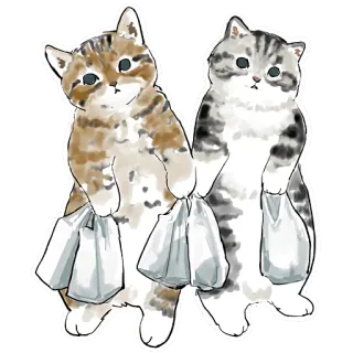 🛍 d336fa1d chat, chats, shopping, sac de courses, mignon, animal, animal domestique, animal de compagnie telegram sticker