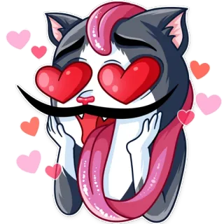 ❤️ f58280a2 mèo, trái tim, yêu, dễ thương, nhãn dán, hoạt hình telegram sticker