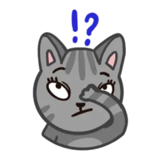 🤦‍♂ 7d485b15 猫, 質問, 困惑, 疑問, グレー, 漫画 telegram sticker