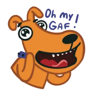 🐶 eb7615fe Oh my! GAF... 犬, 漫画, 表情, ユーモア telegram sticker