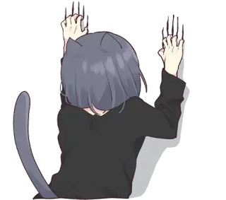 😾 132c1a83 Anime, Gato, Garota, Fofo, Desenho animado telegram sticker