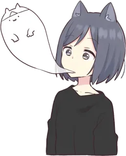 🤧 50fb61aa Anime, Gato, Fofo, Garota, Adesivo telegram sticker