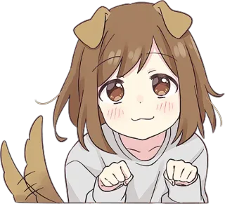 😊 696113ba Anime, Cachorro, Fofo, Desenho animado, Menina, Animal de estimação telegram sticker