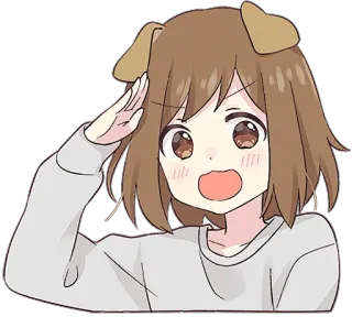 👌 cab8d42c Anime, Cachorro, Menina, Desenho animado, Fofo, Saudação telegram sticker
