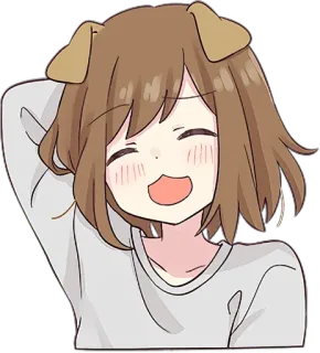 😊 d19d9155 Anime, Cachorro, Menina, Fofo, Kawaii telegram sticker