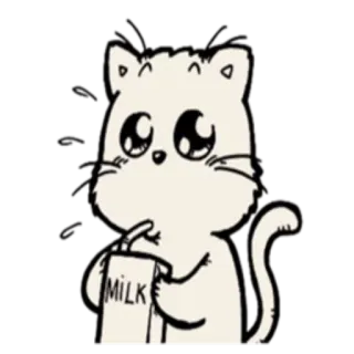 🥛 4e70d596 MILK 猫, 牛乳, かわいい, 動物, 子猫 telegram sticker