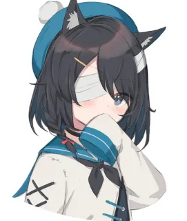 🤭 8321ecdd อนิเมะ, หูแมว, ผ้าปิดตา, ชุดนักเรียน, ผู้หญิง, น่ารัก, คาวาอิ telegram sticker