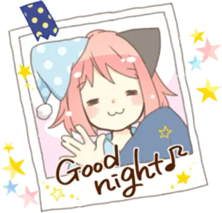 😪 7024185b Good night Buonanotte, Sonno, Carino, Stelle whatsapp sticker