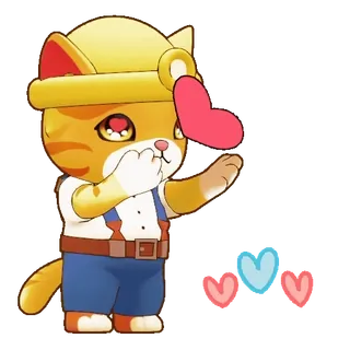 😍 43a34036 Katze, Cartoon, Herz, Liebe, Süß, Tier whatsapp sticker