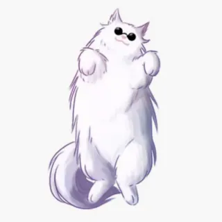 🐈 571245a1 kucing, binatang, kacamata hitam, keren, imut, putih, berbulu, hewan peliharaan telegram sticker