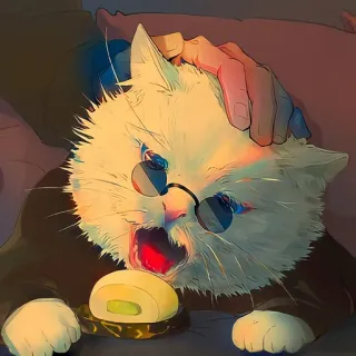 🐈 da374d03 kucing, kacamata hitam, menguap, hewan, hewan peliharaan, kartun, imut telegram sticker