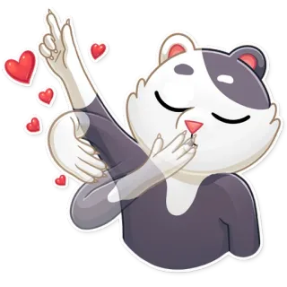 😘 5d7649e6 chat, animal, autocollant, coeurs, mignon, dessin animé telegram sticker