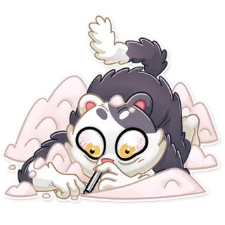 🙀 66f92f6c chat, nuage, crayon, dessin, mignon, autocollant, dessin animé telegram sticker