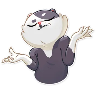 🤷 6978727f Loutre, Dessin animé, Animal, Haussement d'épaules, Indifférent, Mignon, Expression telegram sticker
