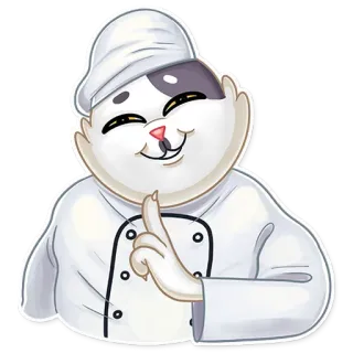 😏 c5607230 chat, chef, cuisinier, mignon, animal telegram sticker