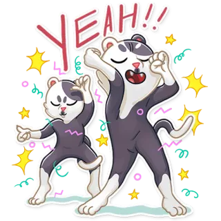 💃 d9f1d0b8 YEAH!! loutre, danse, fête, fun, dessin animé, étoiles, ouais telegram sticker