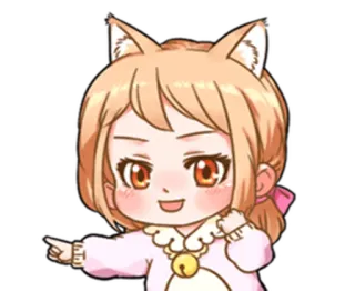 👍 90126abc 고양이 소녀, 치비, 귀여운, 애니메이션, 만화, 카와이 telegram sticker