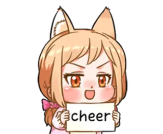 🙌 d4b5e6ed cheer 애니메이션, 귀여운, 만화, 소녀, 응원, 카와이 telegram sticker