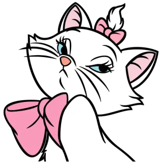 😒 48ea7628 Marie The Aristocats gato, gatinho, Os Aristogatas, Disney, fofo, desenho animado telegram sticker