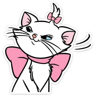 😒 cfb91a82 Marie The Aristocats gato, desenho animado, animal, disney, aristogatas, fofo, gatinho telegram sticker