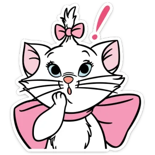 😳 d9cce467 Marie The Aristocats gato, gatinho, disney, desenho animado, animal, fofo telegram sticker
