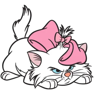 😠 f06257ff Marie The Aristocats gato, disney, desenho animado, animal, aristogatas, marie telegram sticker