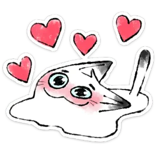 🐱 1140e055 mèo, trái tim, tình yêu, dễ thương, nhãn dán, tình cảm telegram sticker