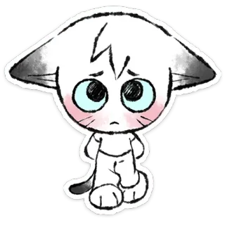 🐱 18014a15 mèo, dễ thương, kawaii, anime, manga, nhãn dán telegram sticker