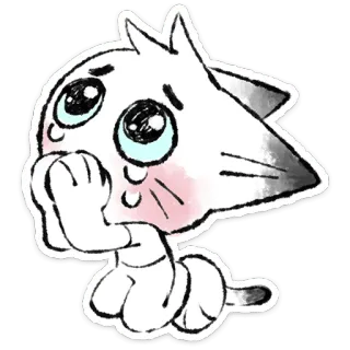 🐱 86a12c0d mèo, khóc, buồn, van xin, dễ thương, hoạt hình, nài nỉ, nước mắt telegram sticker
