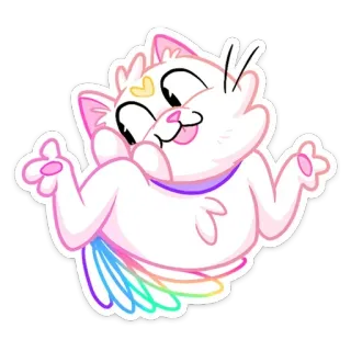 🤷‍♂️ 7ba8f9fe cat, rainbow, cute, animal, sticker, cartoon telegram sticker